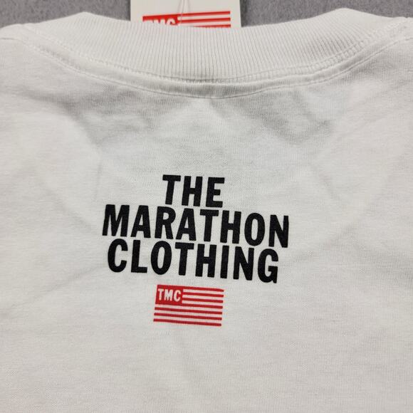 The Marathon Clothing TMC Shirt Mens Small White Graphic Tee Logo Run A Lap - Picture 4 of 8